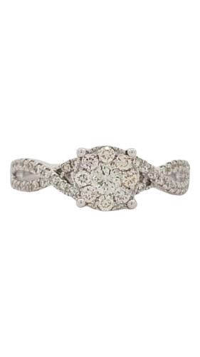 14kt White Gold Ladies' Infinity Ring with 0.50ct Diamonds 14kt White Gold Ladies' Infinity Ring with 0.50ct Diamonds