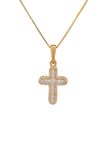 10kt Yellow Gold Cross Pendant with 0.25ct Round Diamonds 10kt Yellow Gold Cross Pendant with 0.25ct Round Diamonds