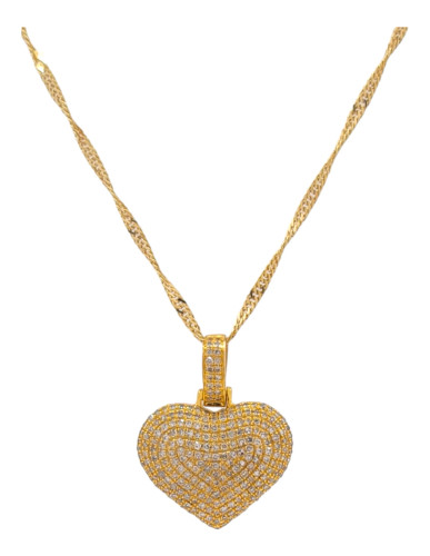 10kt Yellow Gold Heart Pendant with 0.55ct Diamonds