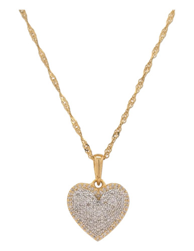 10kt Yellow Gold Heart Pendant with 0.51ct Diamonds