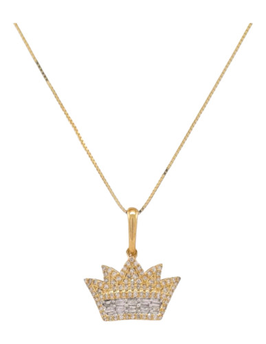 10kt Yellow Gold Crown Style Pendant with 0.30ct Diamonds