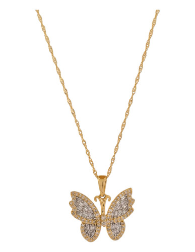 10kt Yellow Gold Butterfly Pendant with 0.70ct Diamonds 10kt Yellow Gold Butterfly Pendant with 0.70ct Diamonds