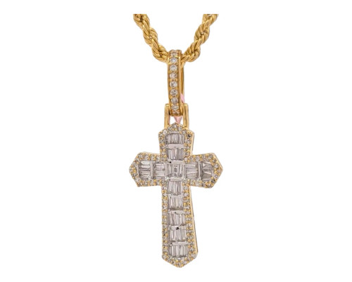 10K Yellow Gold Cross with 0.65ct Diamonds 10K Yellow Gold Cross with 0.65ct Diamonds
