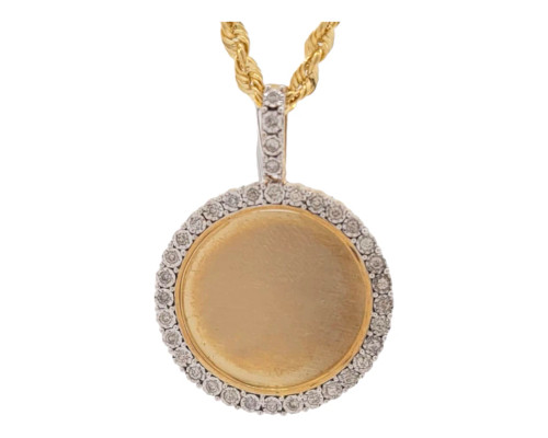 10K Yellow Gold Circle Memory Pendant with 0.42ct Diamonds 10K Yellow Gold Circle Memory Pendant with 0.42ct Diamonds