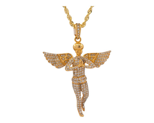 10K Yellow Gold Angel Pendant with 2.13ct Diamonds 10K Yellow Gold Angel Pendant with 2.13ct Diamonds