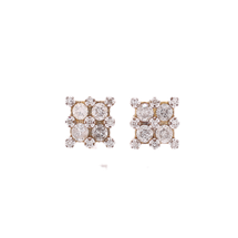 10K Gold 0.37ct Diamonds Checkers Unisex Earrings