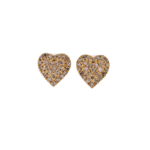 10K Y/Gold 0.23ct Diamonds 2step ladies heart earrings