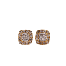 10K Gold 0.55ct Diamonds Fancy Square Unisex Earrings