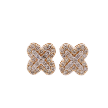 10K Y/Gold 1.25ct Diamonds cross Earrings