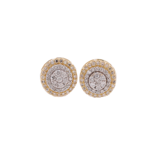 10K Y/Gold 0.52ct Diamonds 3step round earrings