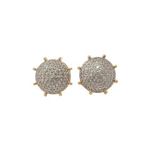 Round Center with Knuckles Earrings in 10k Yellow Gold with 0.40ct Diamonds