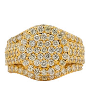 10k Yellow Gold 2.86ct Round Diamond 2-Step Ladies Ring