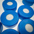 Multiple blue Type-F caps featuring white cross-cut SeptaSecure septa.