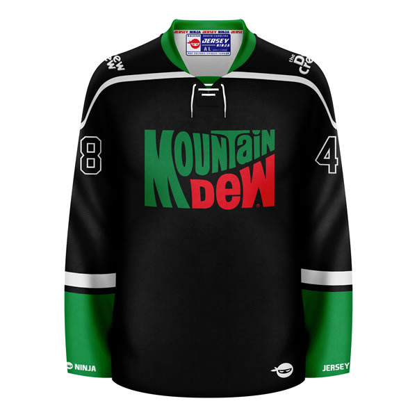 Jersey Ninja Mountain Dew Heritage Logo Blackout Hockey Jersey