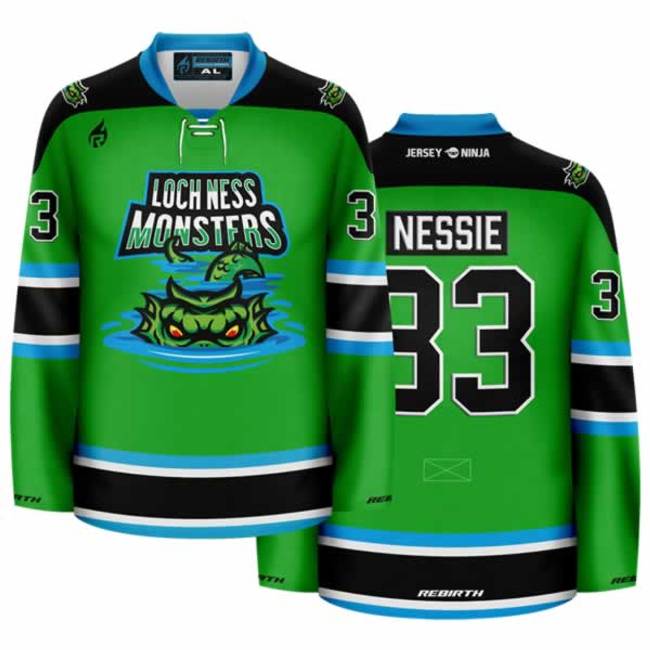 Loch Ness Jersey and Socks (Rental) — Mchl (Mythical Creatures Hockey League)