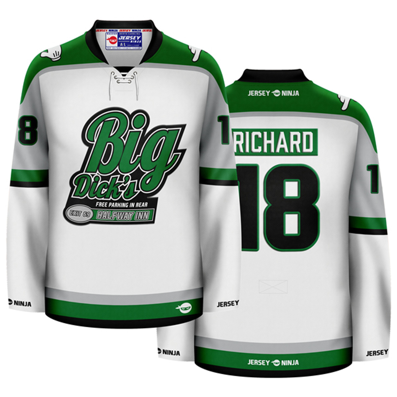 OT Sports Authentic Hockey Replica Jersey Small / White/Black/Green