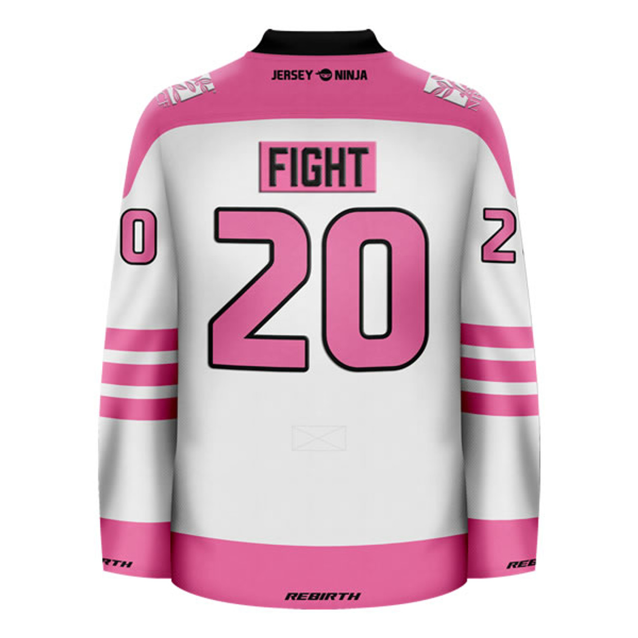 Breast Cancer Awareness Butterfly White Charity Hockey Jersey