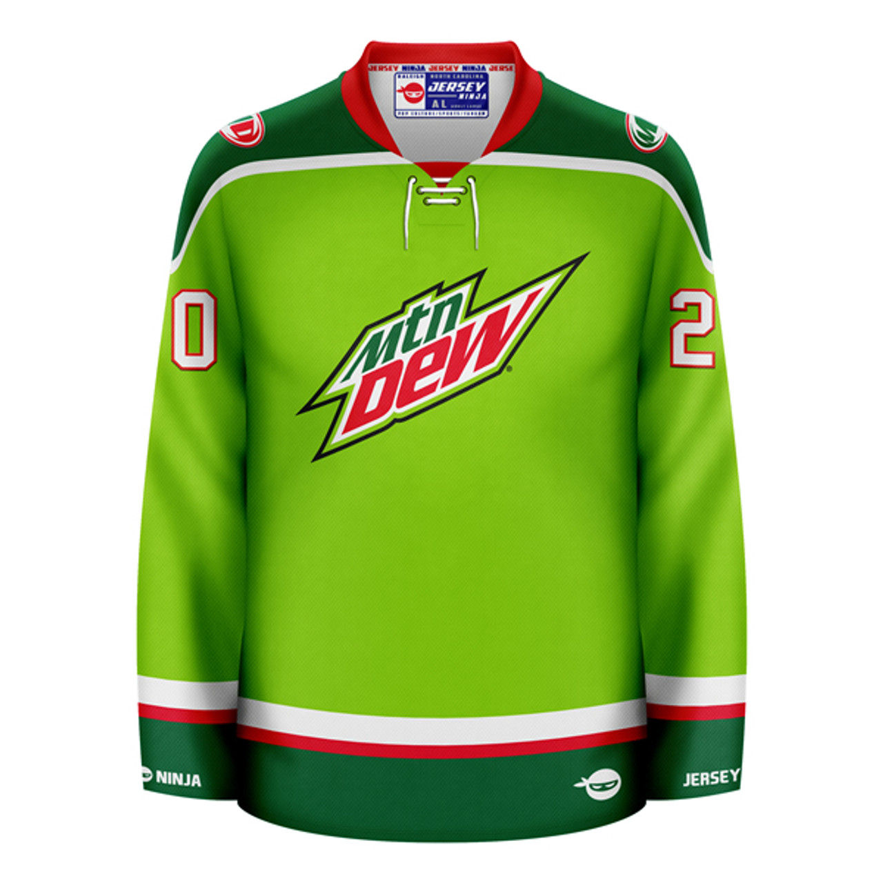 Jersey Ninja - Mountain Dew Original Flavor Green Hockey Jersey