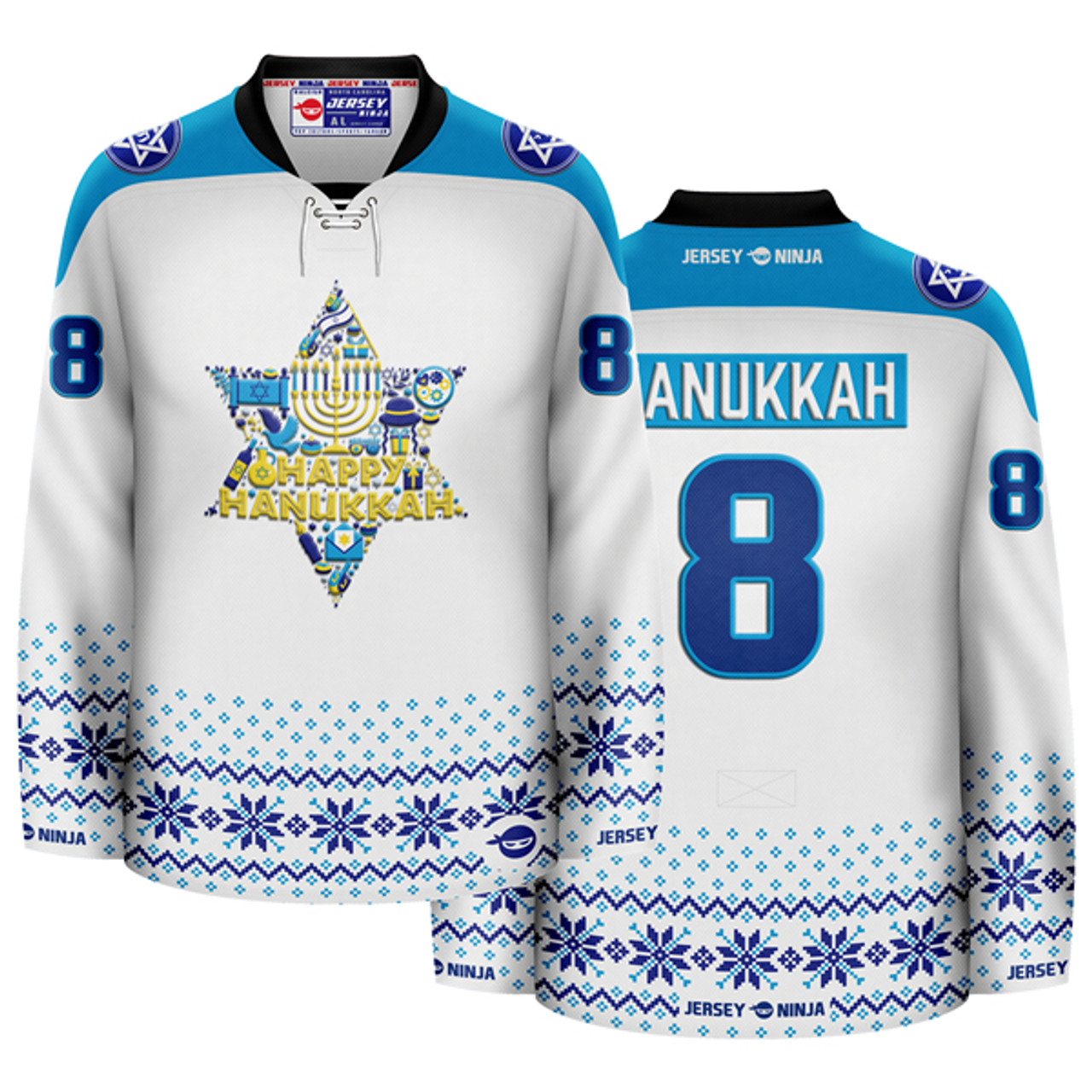 Jersey Ninja - Christmas Hockey Ugly Sweater Holiday Hockey Jersey