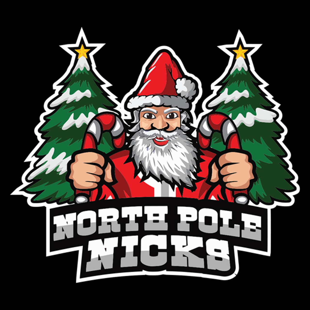 Jersey Ninja Christmas North Pole Nicks Green Holiday Hockey Jersey, Adult Unisex, Size: XL