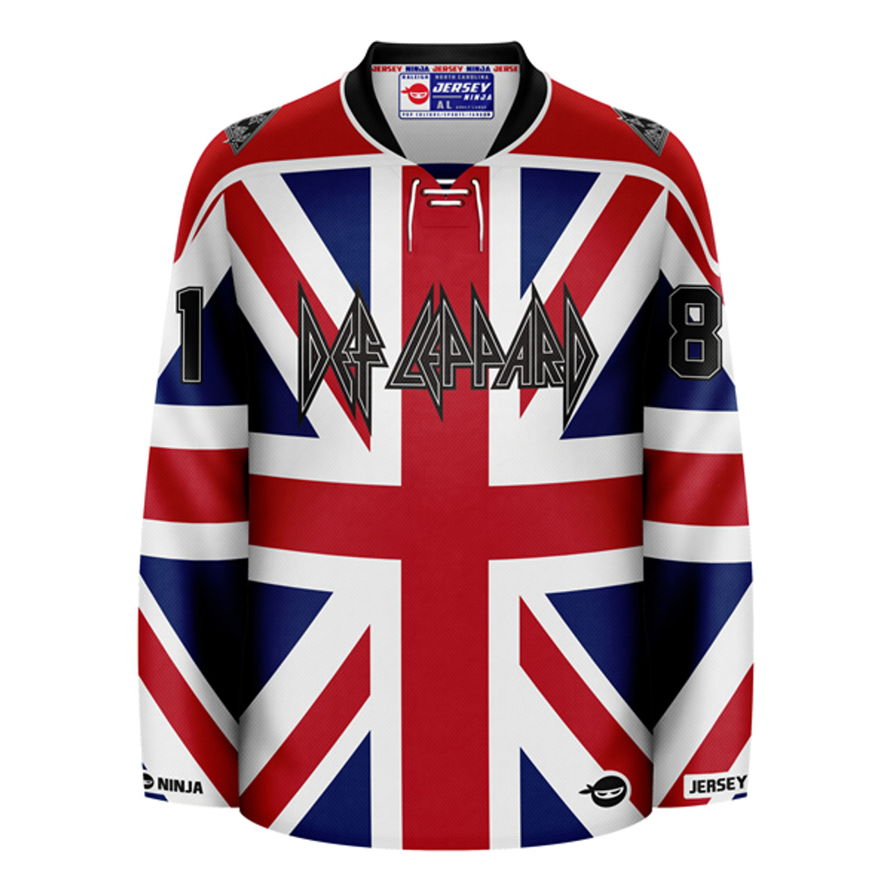 Jersey Ninja - Def Leppard Triangle Flag Hockey Jersey