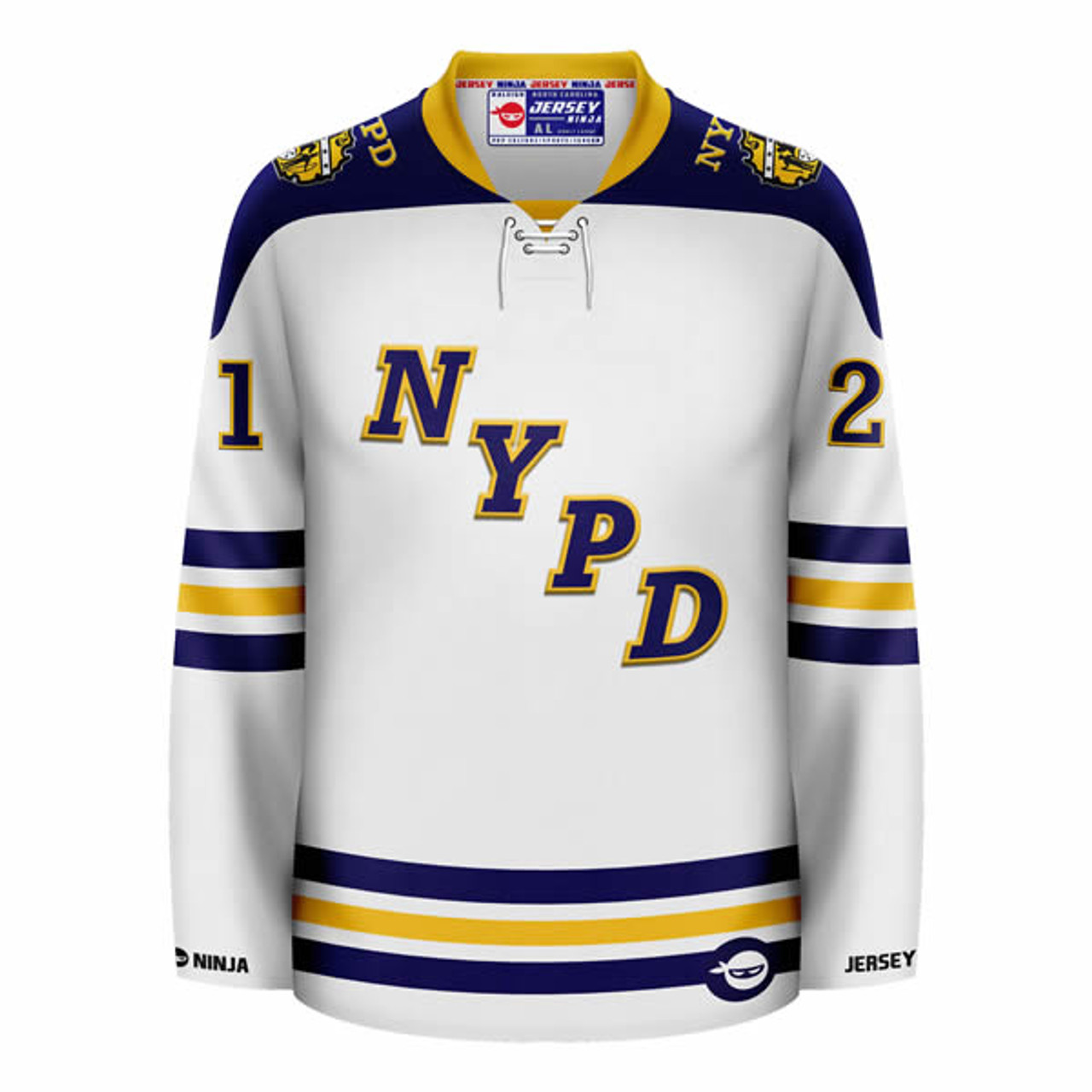 Jersey Ninja - NYPD Shield White Hockey Jersey