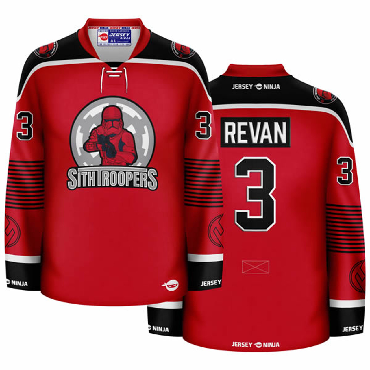 Jersey Ninja - Iron Maiden The Trooper Sub Red Hockey Jersey