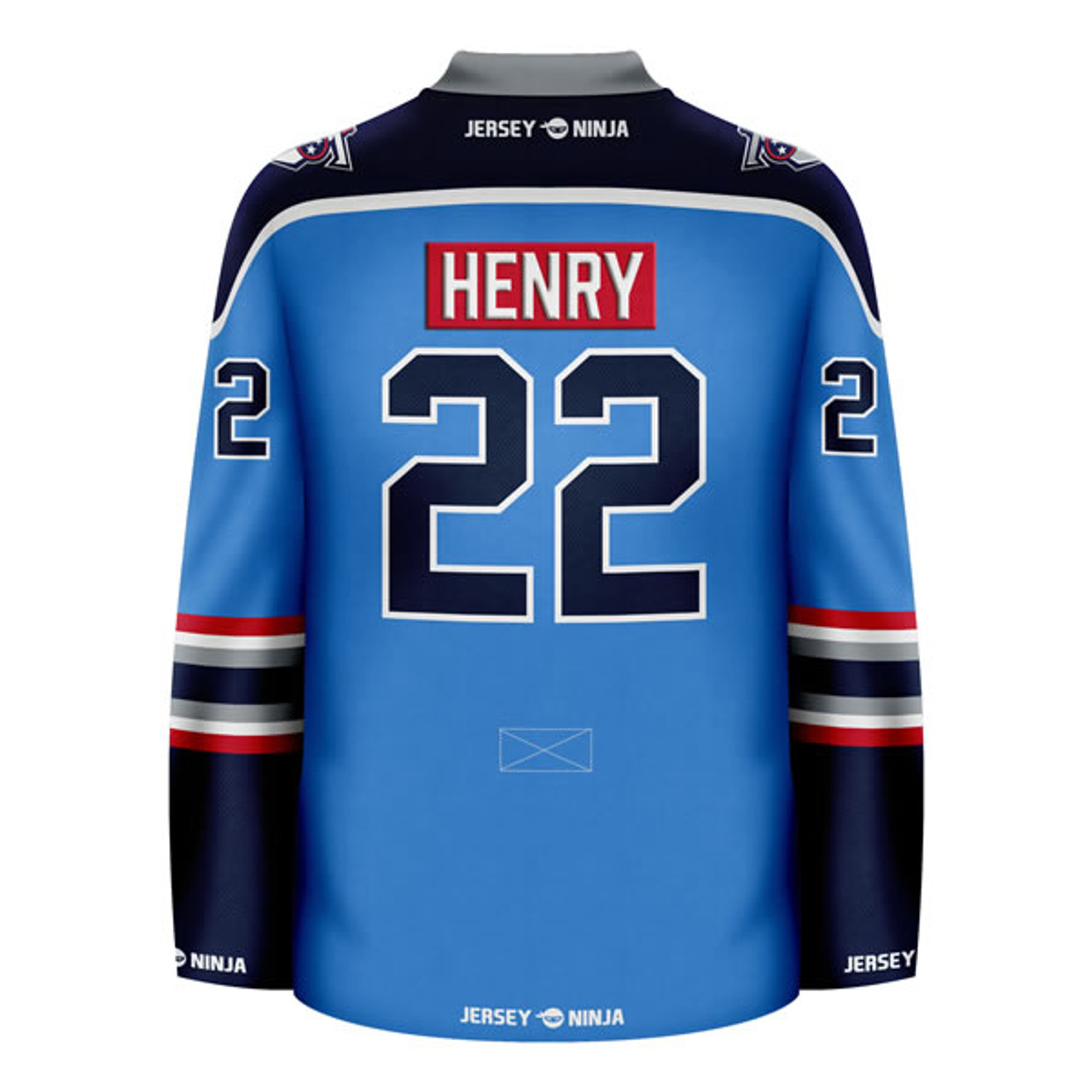 Jersey Ninja - New England Patriots Blue Tom Brady Crossover Hockey Jersey