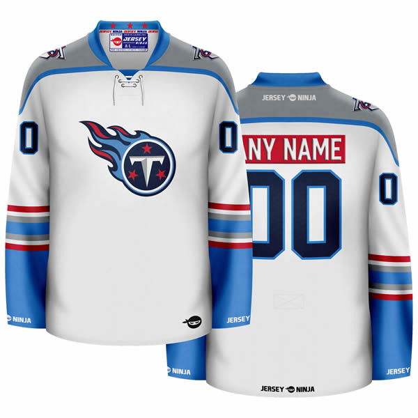 Jersey Ninja - Tennessee Titans White Hockey Jersey