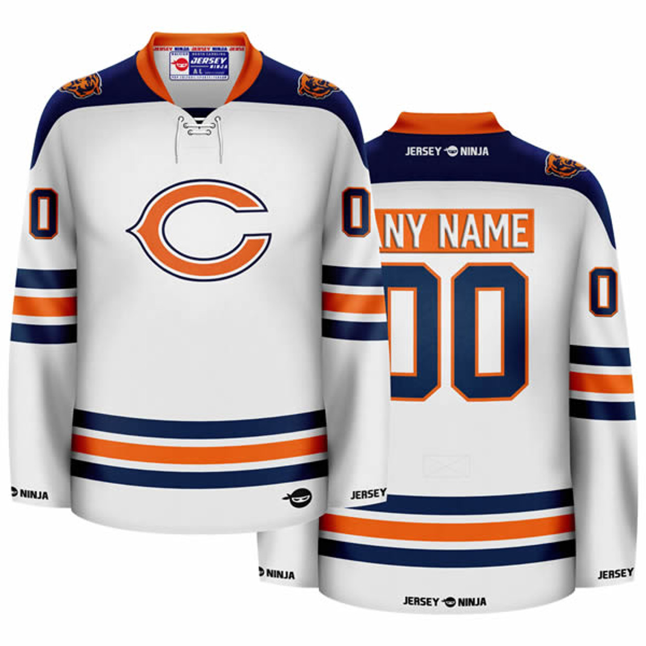 NHL MLB Replica Chicago Cubs Hockey Jersey. Customizable. Any name