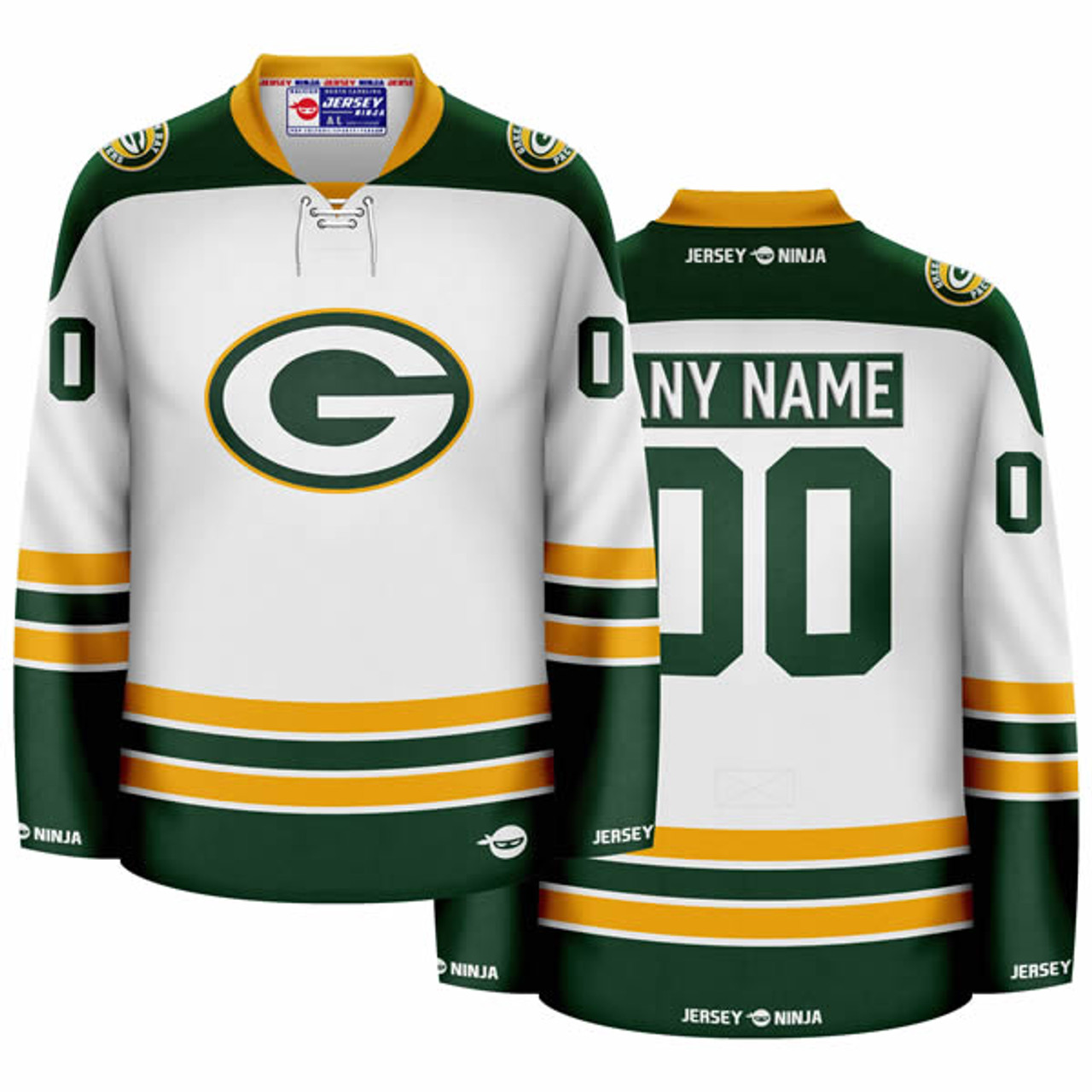 Jersey Ninja - Green Bay Packers White Hockey Jersey