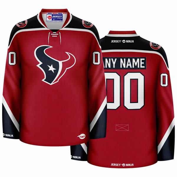 Jersey Ninja - Houston Texans Red Hockey Jersey