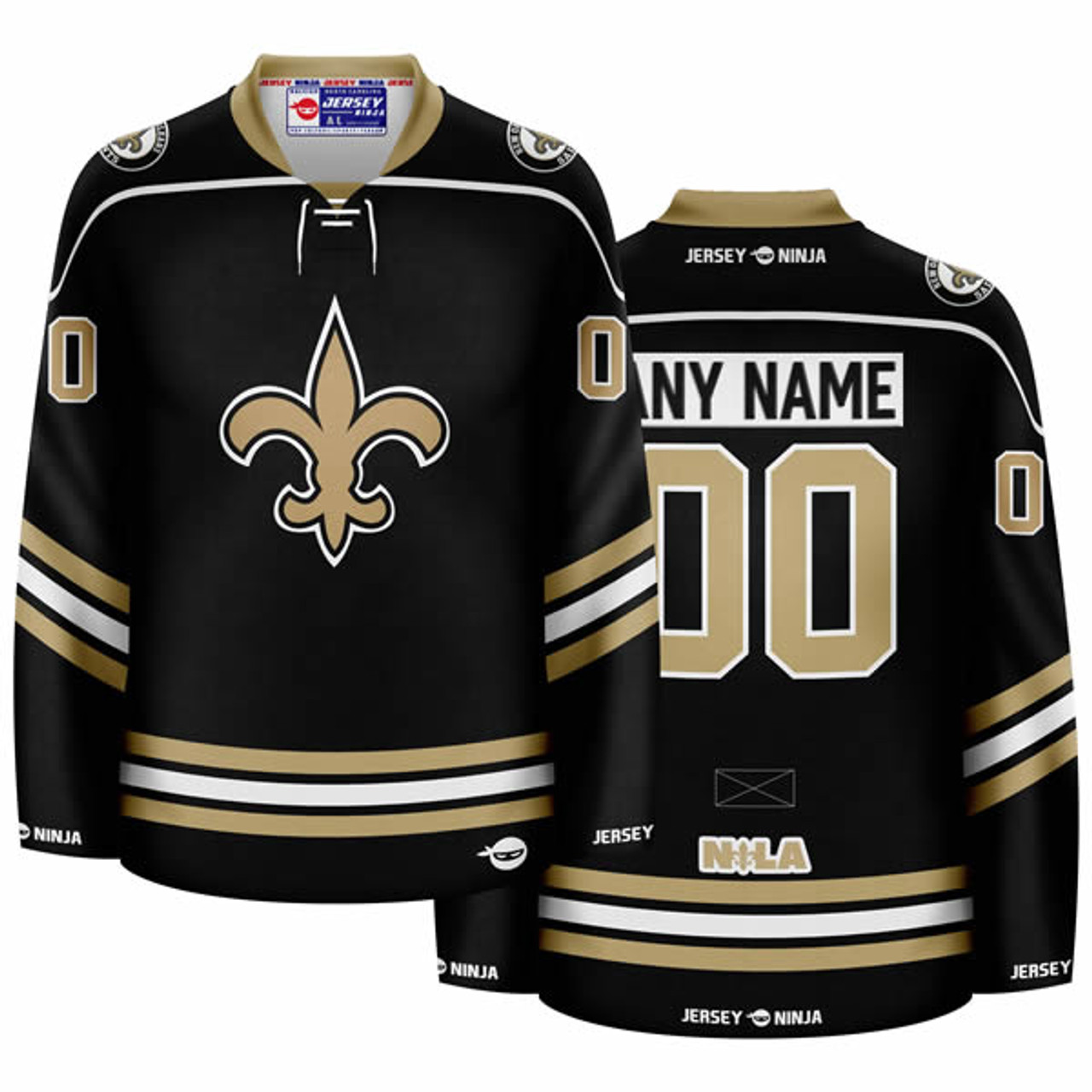 Jersey Ninja - New Orleans Saints White Hockey Jersey