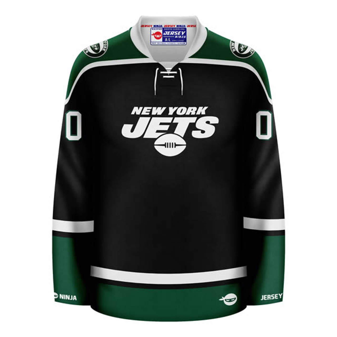 Jersey Ninja - New York Jets Black Hockey Jersey