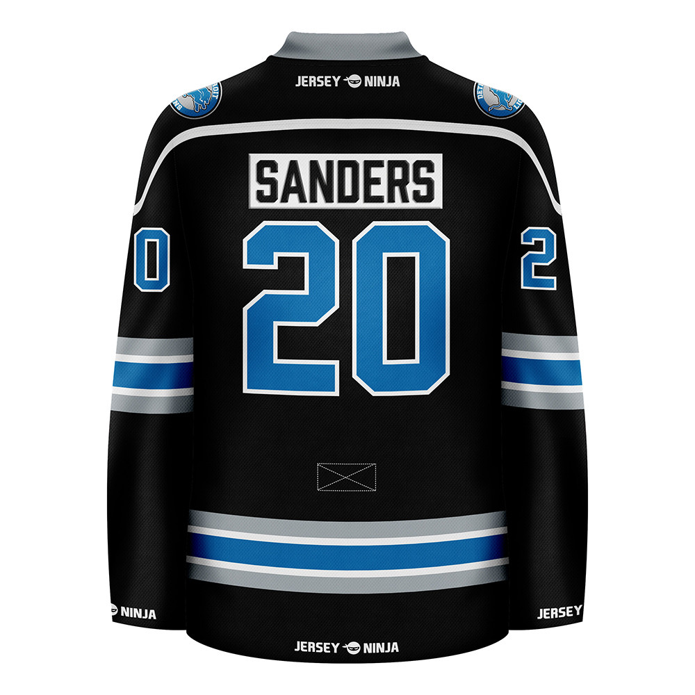 Jersey Ninja - Detroit Lions Black Barry Sanders Hockey Jersey