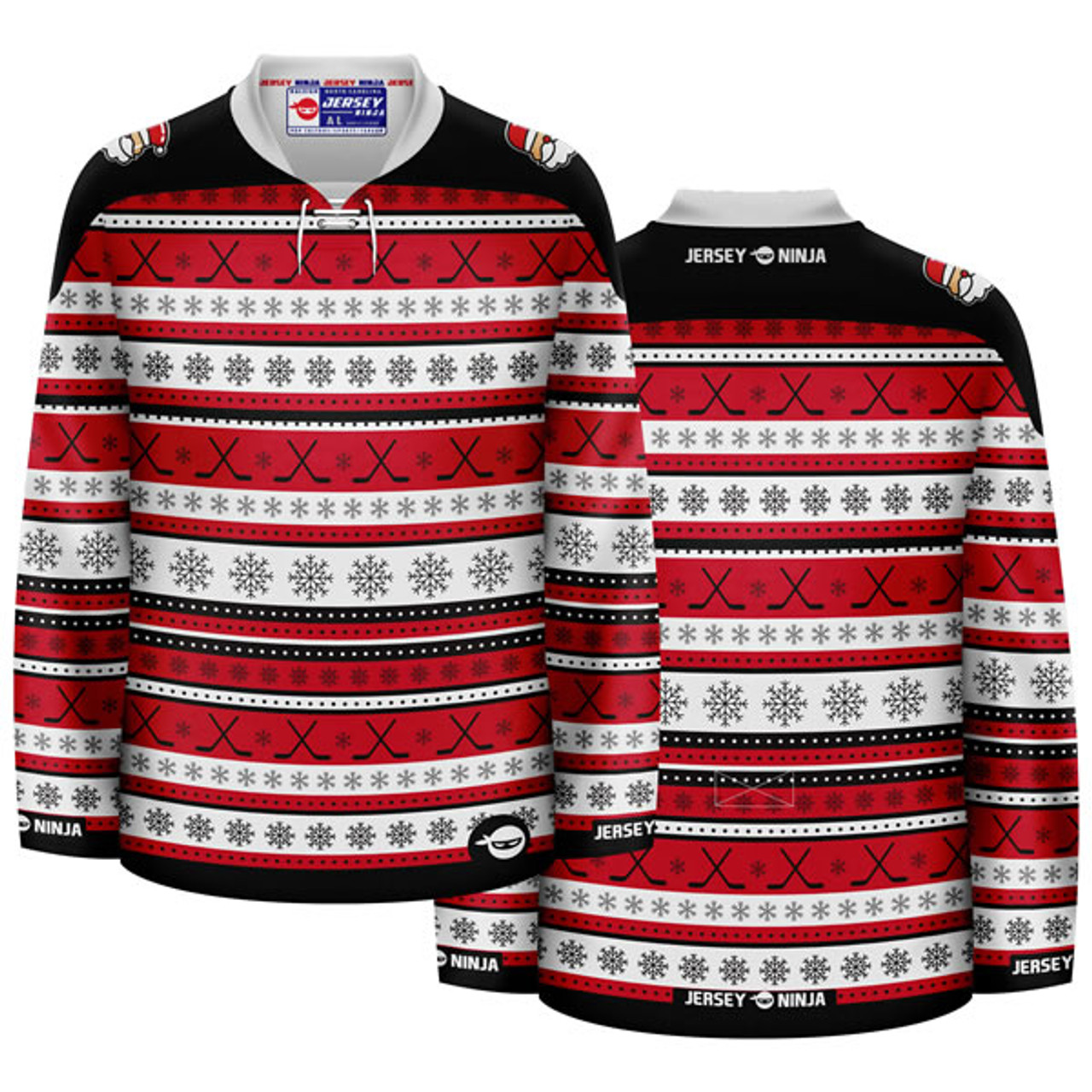 Christmas North Pole Nicks Green Holiday Hockey Jersey Ugly Sweater