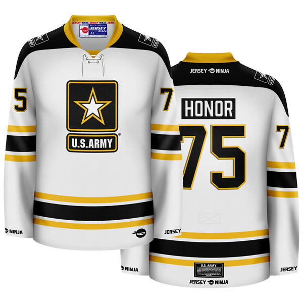 Jersey Ninja United States Army Logo White Hockey Jersey