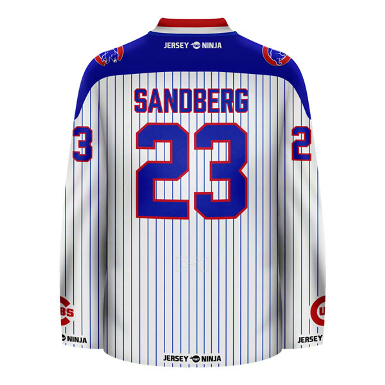 Chicago Cubs White Ryne Sandberg Crossover Hockey Jersey