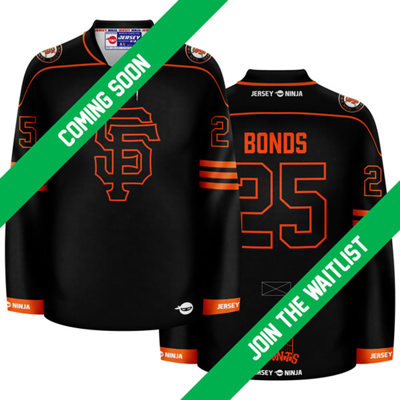 Jersey Ninja - San Francisco Giants Black Barry Bonds Crossover Hockey  Jersey