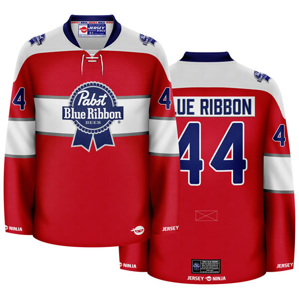 Pabst Blue RIbbon Alternate Red Hockey Jersey