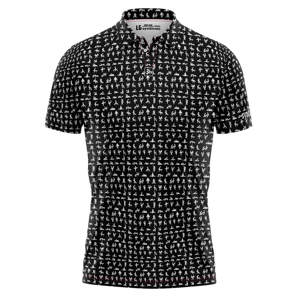 Jersey Ninja - NSFW Stick Figure Fun Performance Polo - Black