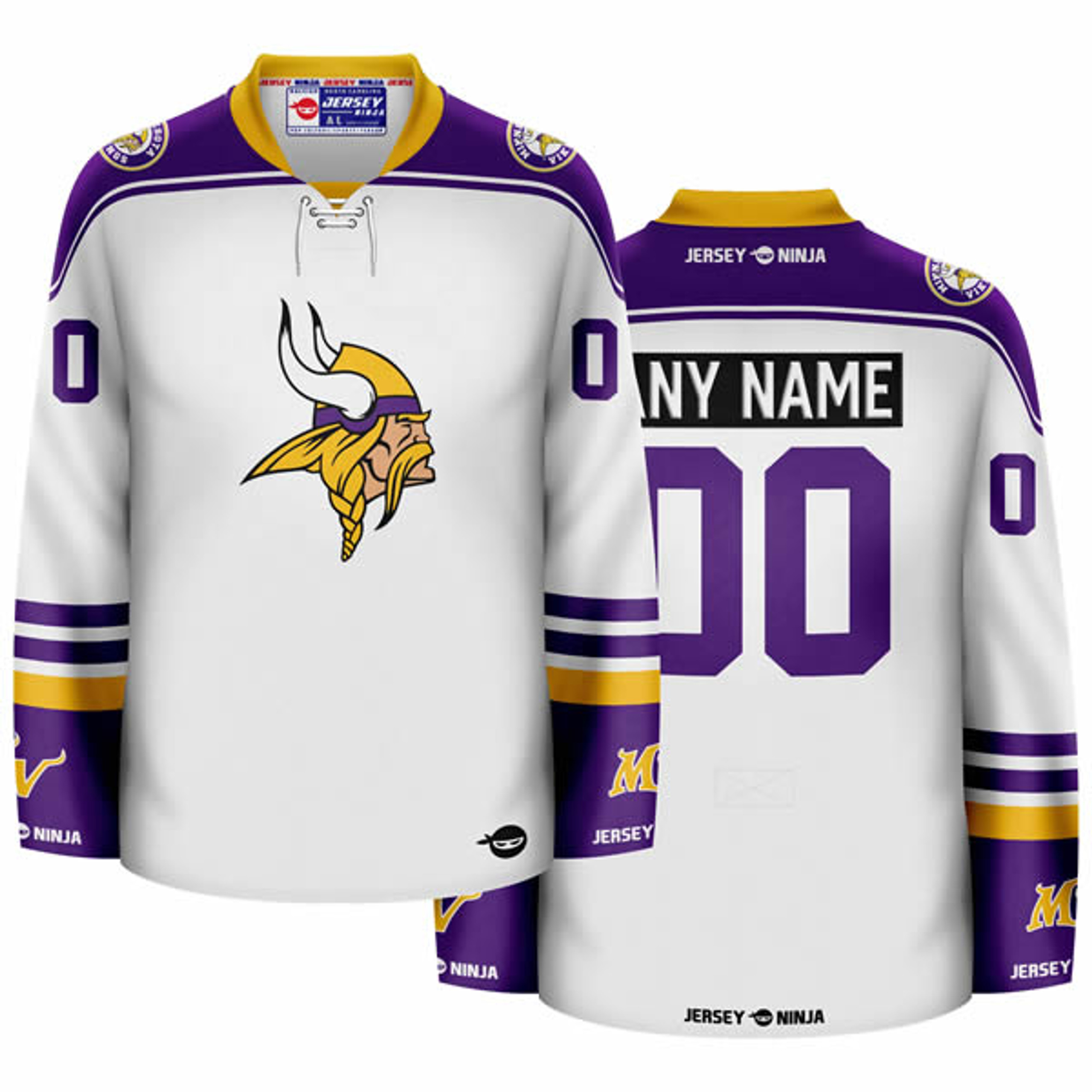 Jersey Ninja Minnesota Vikings White Hockey Jersey