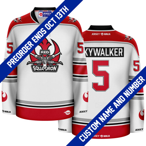 Red Squadron Skywalker Hockey Jersey - PREORDER