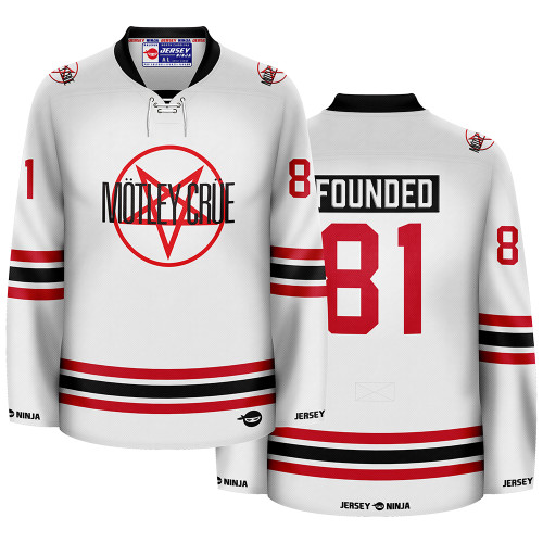 Jersey Ninja - Motley Crue Founded White Hockey Jersey - COMBINED
