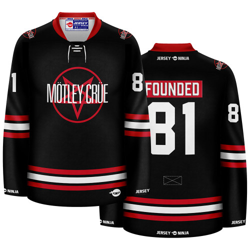 Jersey Ninja - Motley Crue Founded Black Hockey Jersey - COMBINED