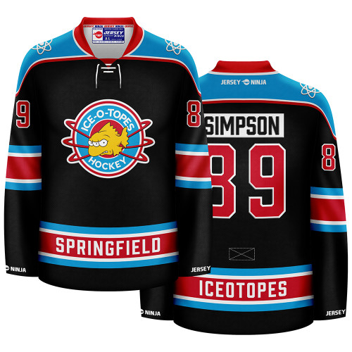The Simpsons Springfield Iceotopes  Black Hockey Jersey - COMBINED