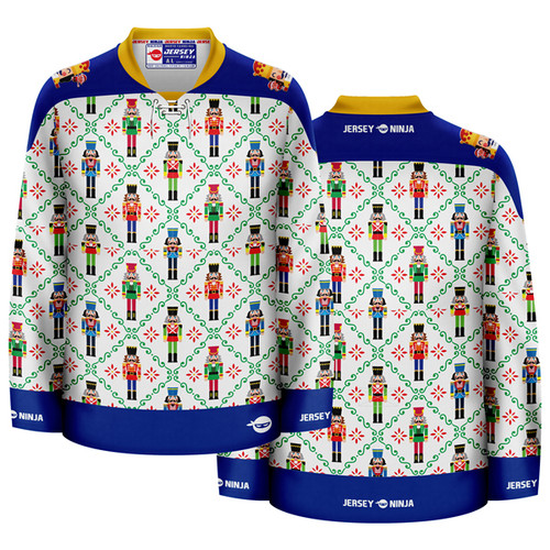 Jersey Ninja - Christmas Nutcrackers Ugly Sweater Holiday Hockey Jersey - COMBINED
