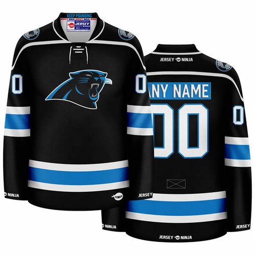 Carolina Panthers Black Hockey Jersey - COMBINED