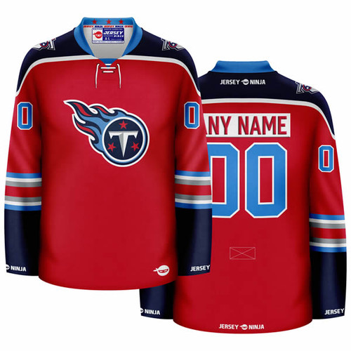 Tennessee Titans Red Hockey Jersey - COMBINED