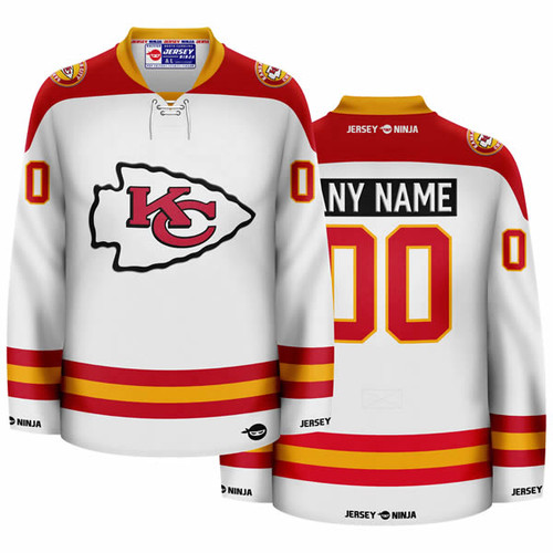 Kansas City Chiefs White Hockey Jersey - COMBINED